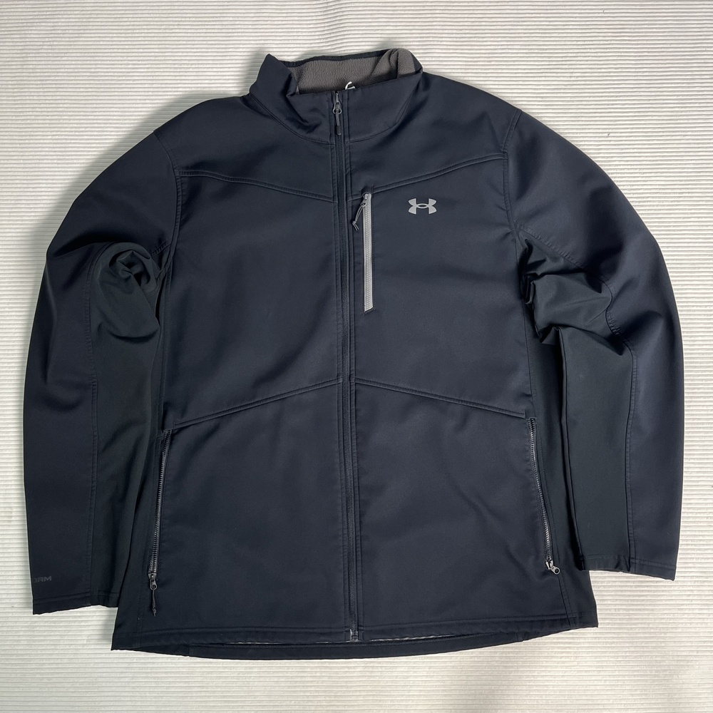 Under Armour ColdGear Jacket Mens 2XL Black Softshell UA Storm Full Zip Fleece